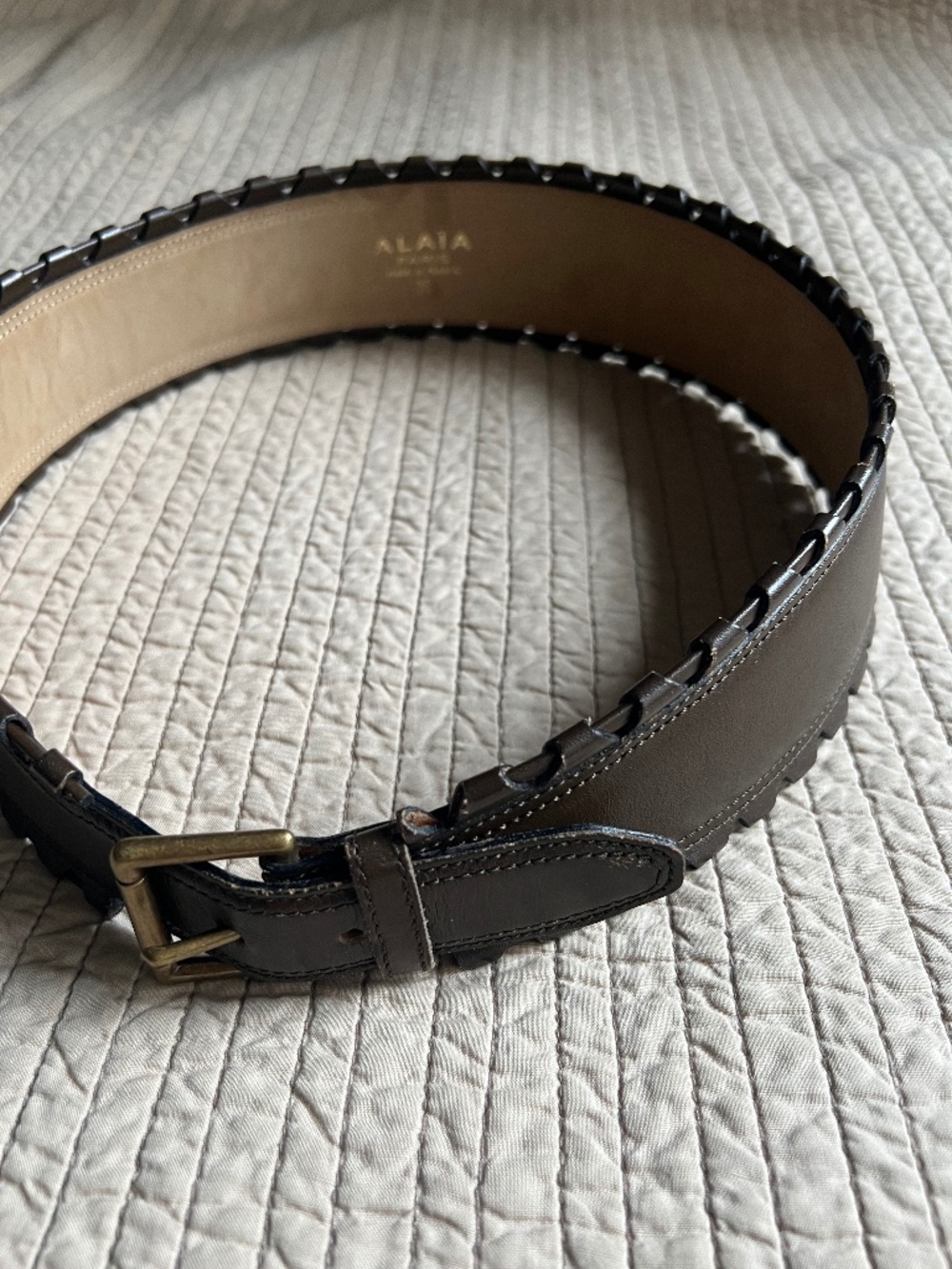 ALAÏA Brown Leather Corset Belt